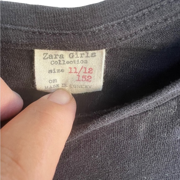 Zara Girls Collection Short Sleeve DREAMER Tee Black Size 11/12 - Picture 2 of 4